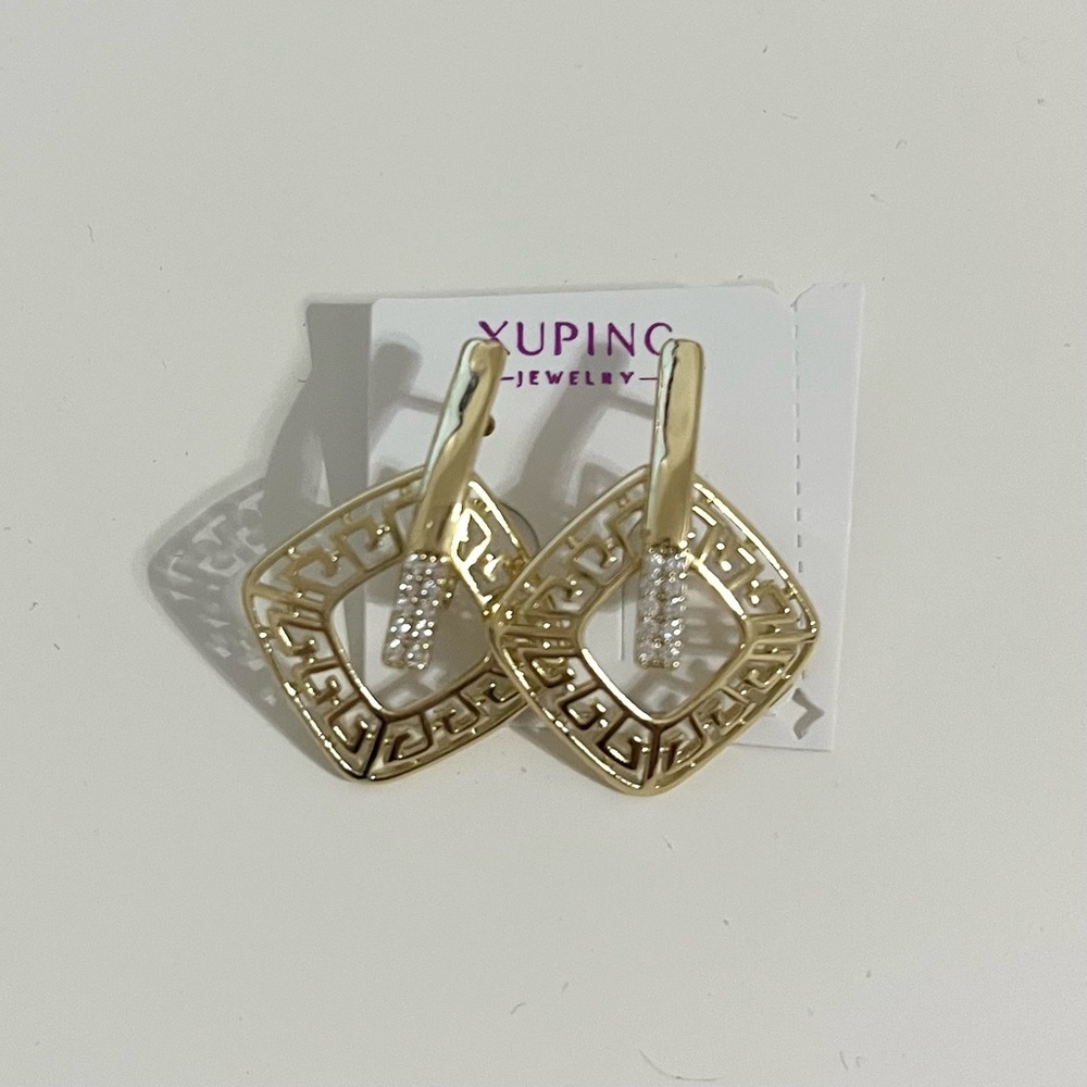 NEW‎ Geometric Gold Tone Fashion Earrings